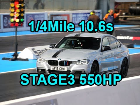 BMW 335d xDrive 553HP STAGE 3 acceleration dragy 10.6s 1/4 mile!