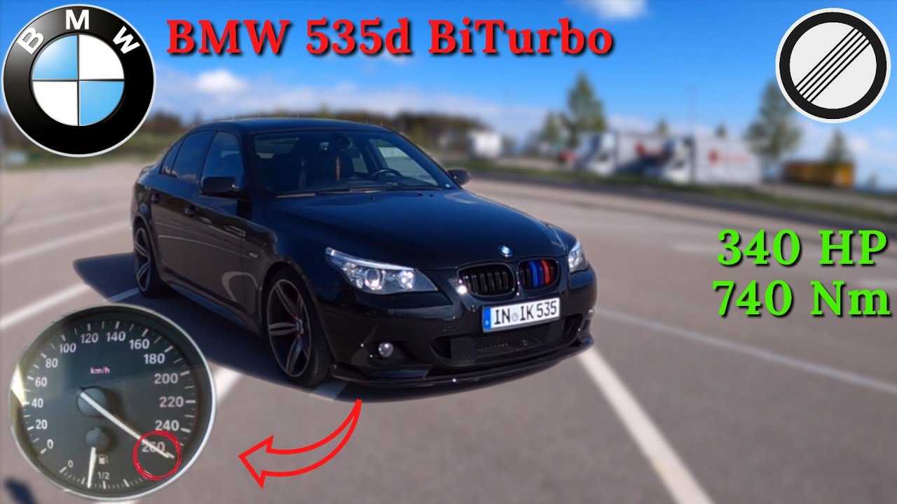 BMW e60 535d Chip Tuning Acceleration & Top Speed Autobahn POV Drive