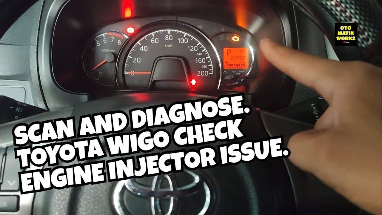Toyota wigo check engine, check engine blinking and injector damage.