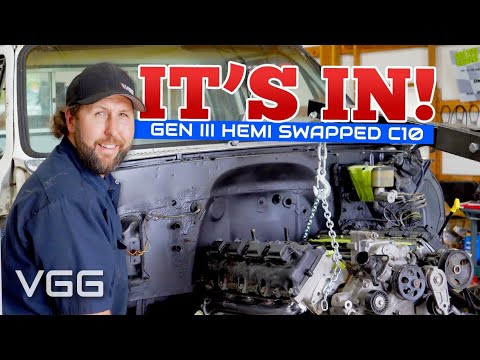 Gen III Hemi Swapped C10 Truck Build "HemiHalf" - Part 3 Hemi IS IN!